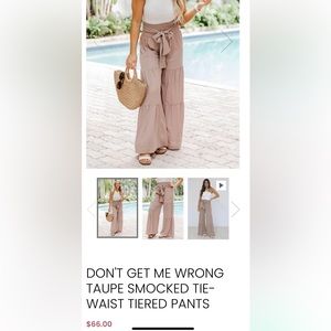 NWT Pink Lily smocked pants